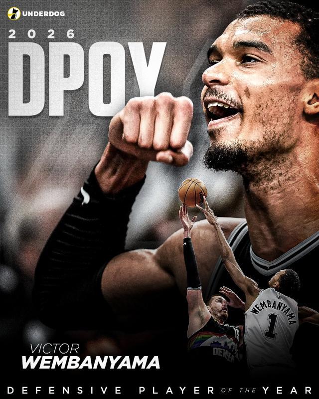 NBA历史首人，文班亚马全票当选DPOY